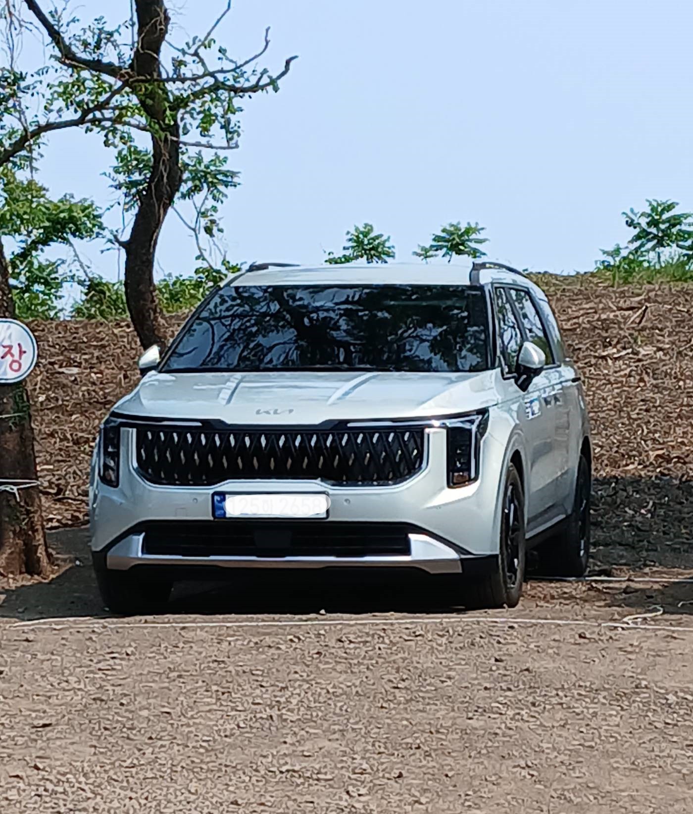 제주에 주차된 흰색 SUV 렌터카